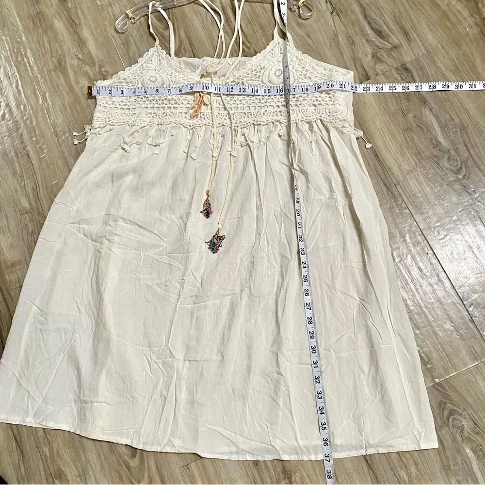 SOLD ⭐️Prairie vibe crochet boho dress w intricate fringe & shabby chic vibe - Picture 7 of 7